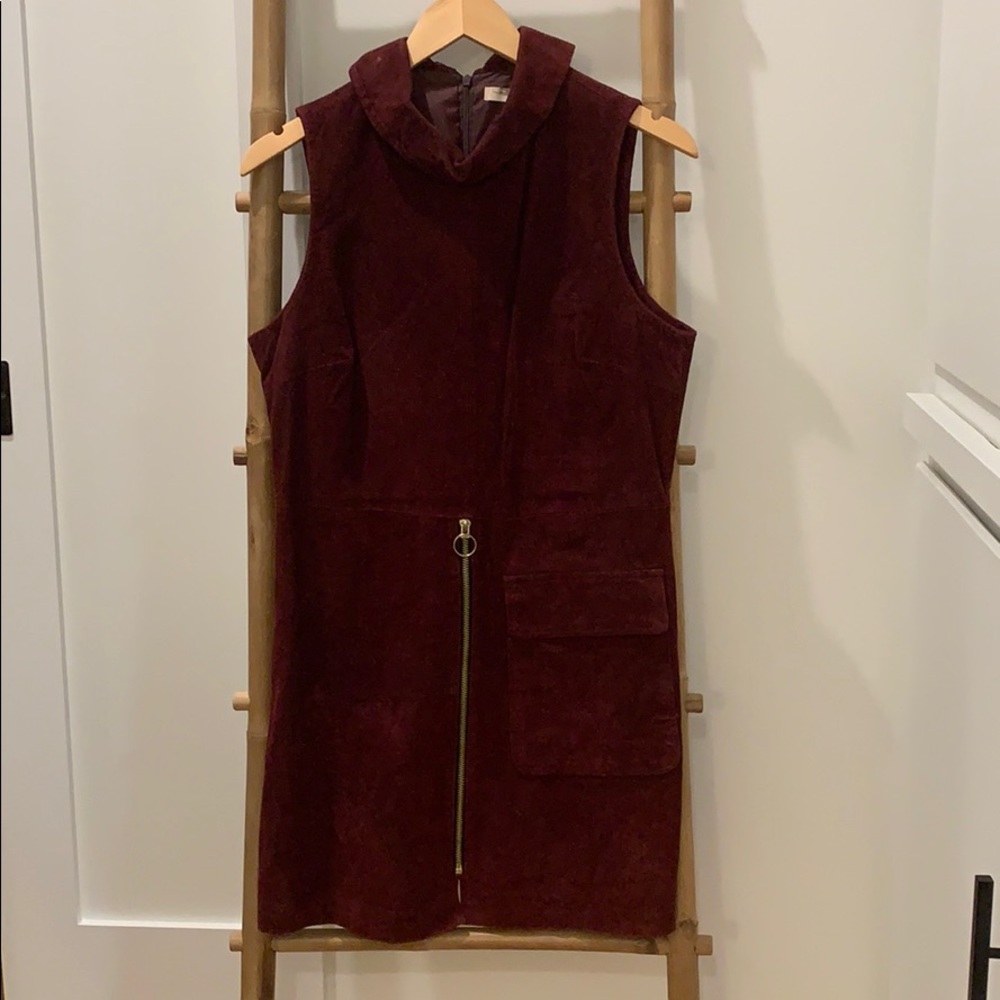 Maroon/Burgundy Suede Dress
